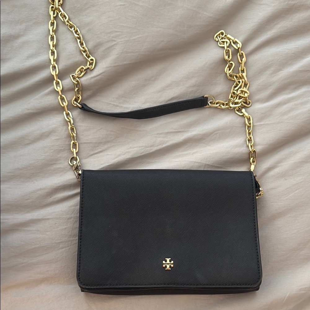 Tory Burch Black Bag with Gold Chain